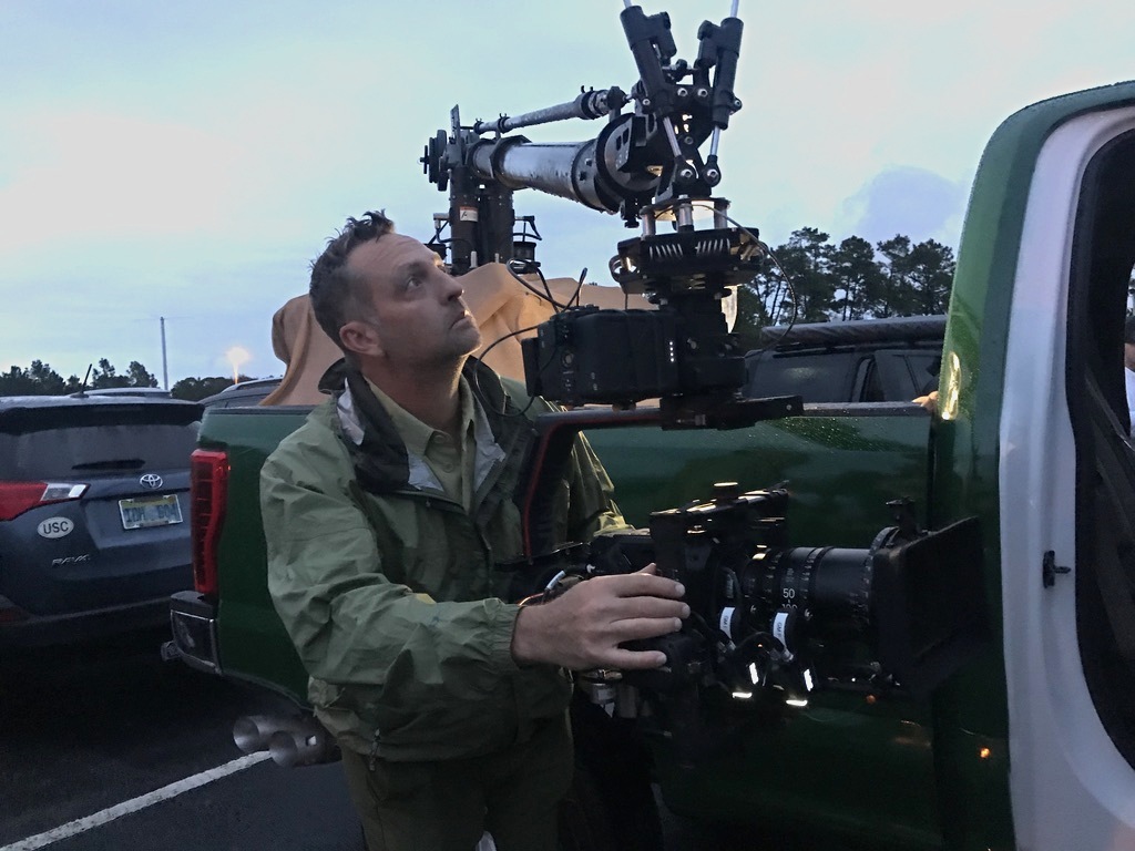 Russian arm camera rig being prepped for b-roll on location