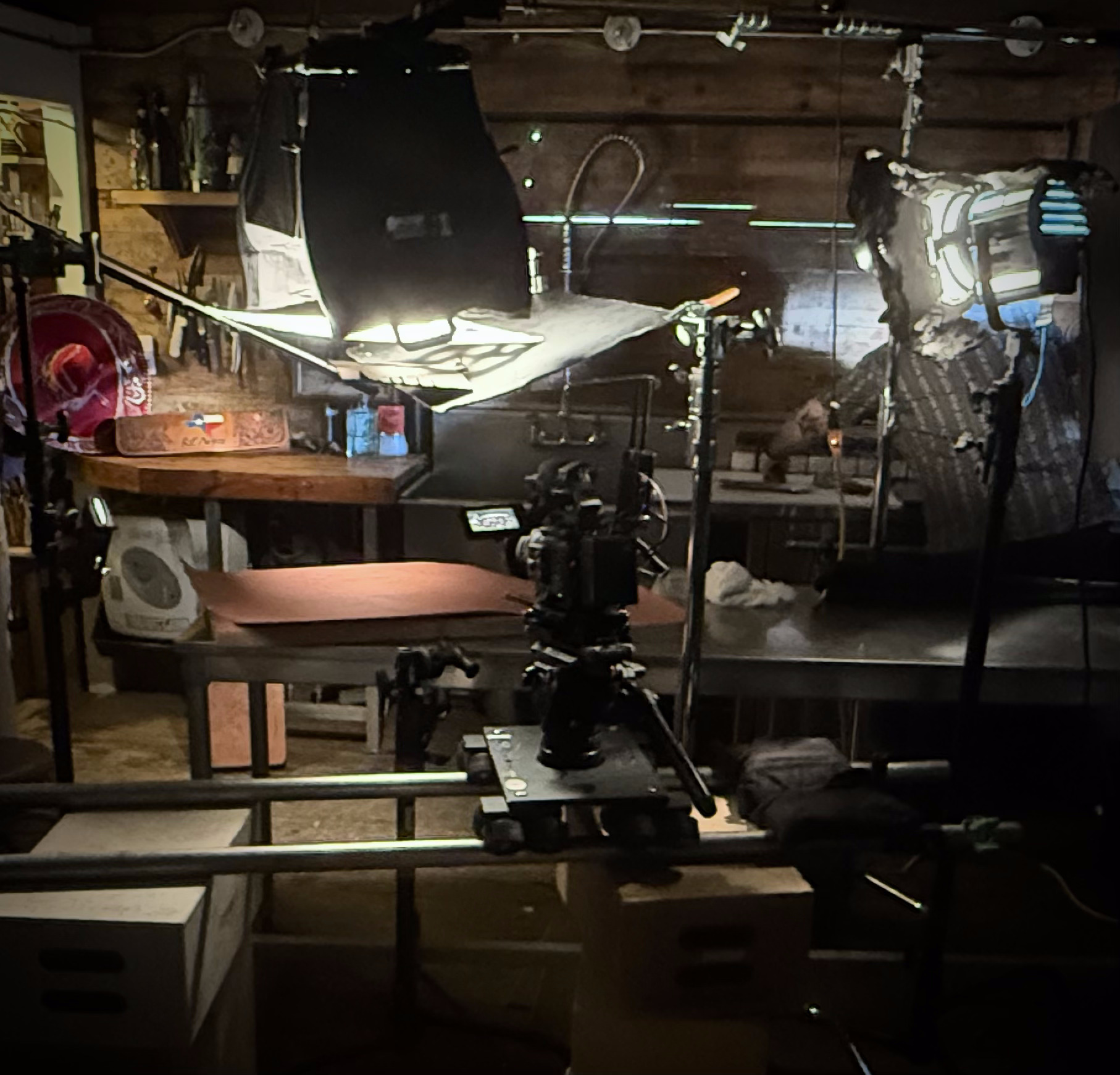 Tabletop lighting setup for a product shoot